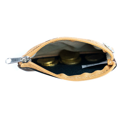 Dual Zip Cork Coin Pouch BAGP-333 (5 Units) RANDOM PATTERN