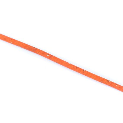 3mm Round Cork Cord - Orange with Gold Flecks - COR-669 (10 Meters)