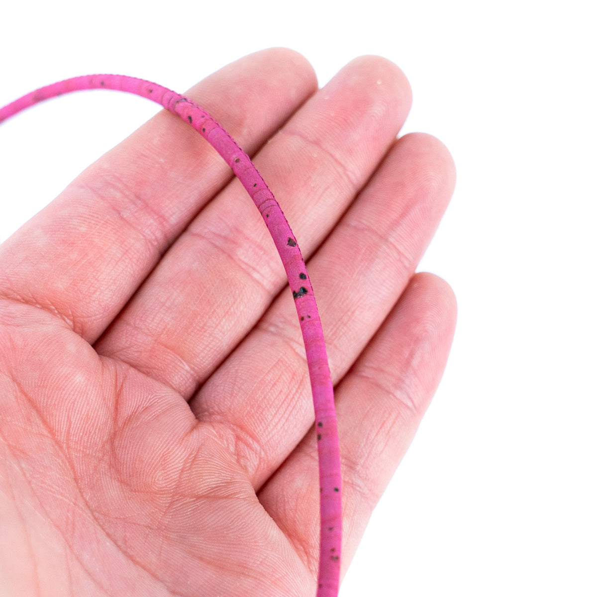 3mm Round Cork Cord - Fuchsia - COR-679 (10 Meters)