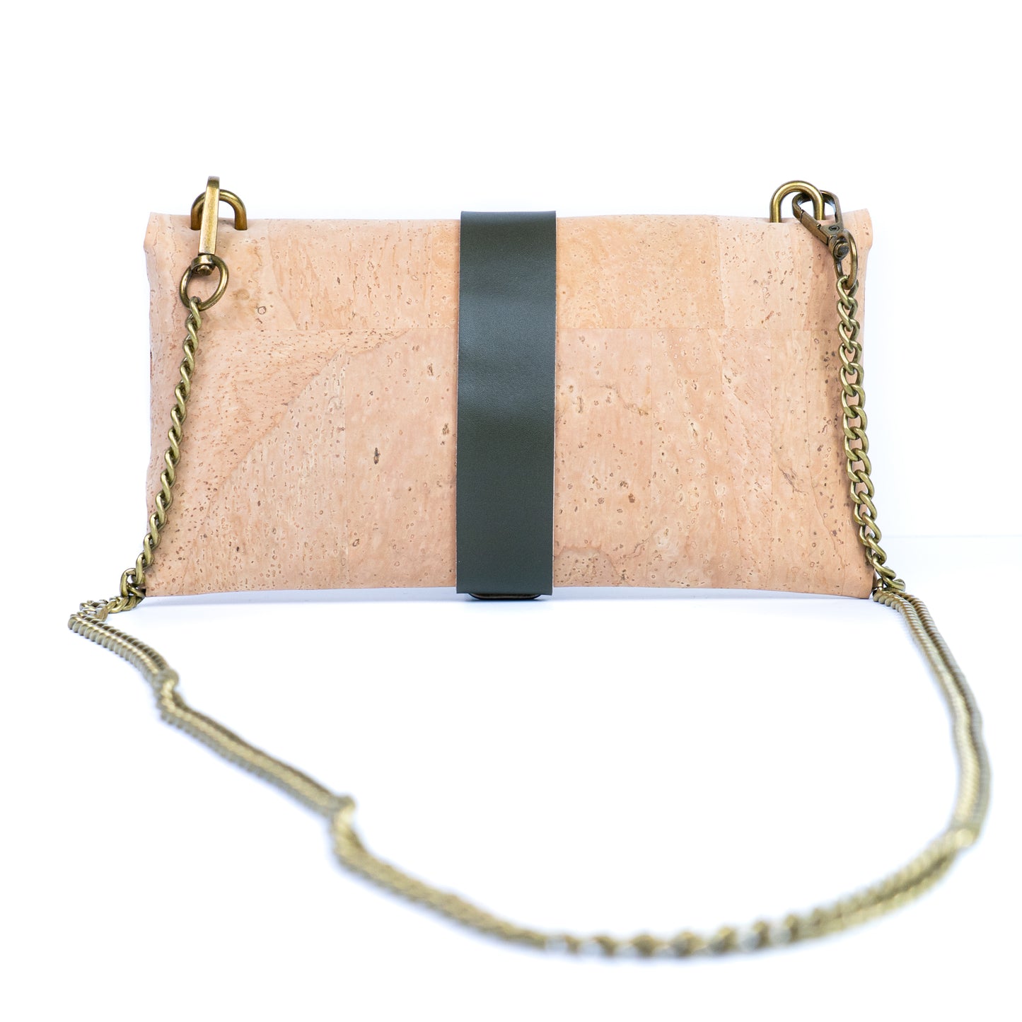 Natural Cork Crossbody Wallet with Chain Strap & Bee Charm BAG-2372