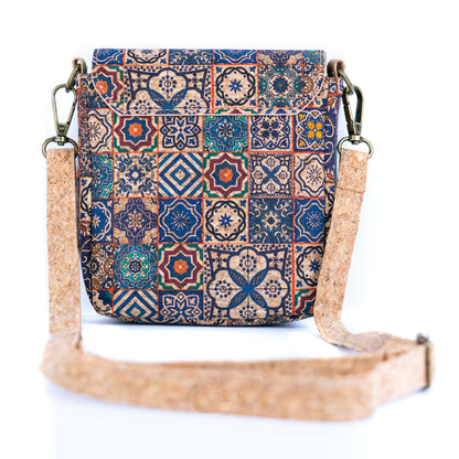 12 UNITS - Mixed Mosaic Cork Crossbody Bags BAGD-616-MIX-12