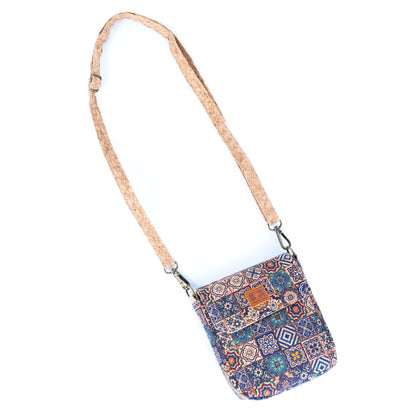 12 UNITS - Mixed Mosaic Cork Crossbody Bags BAGD-616-MIX-12