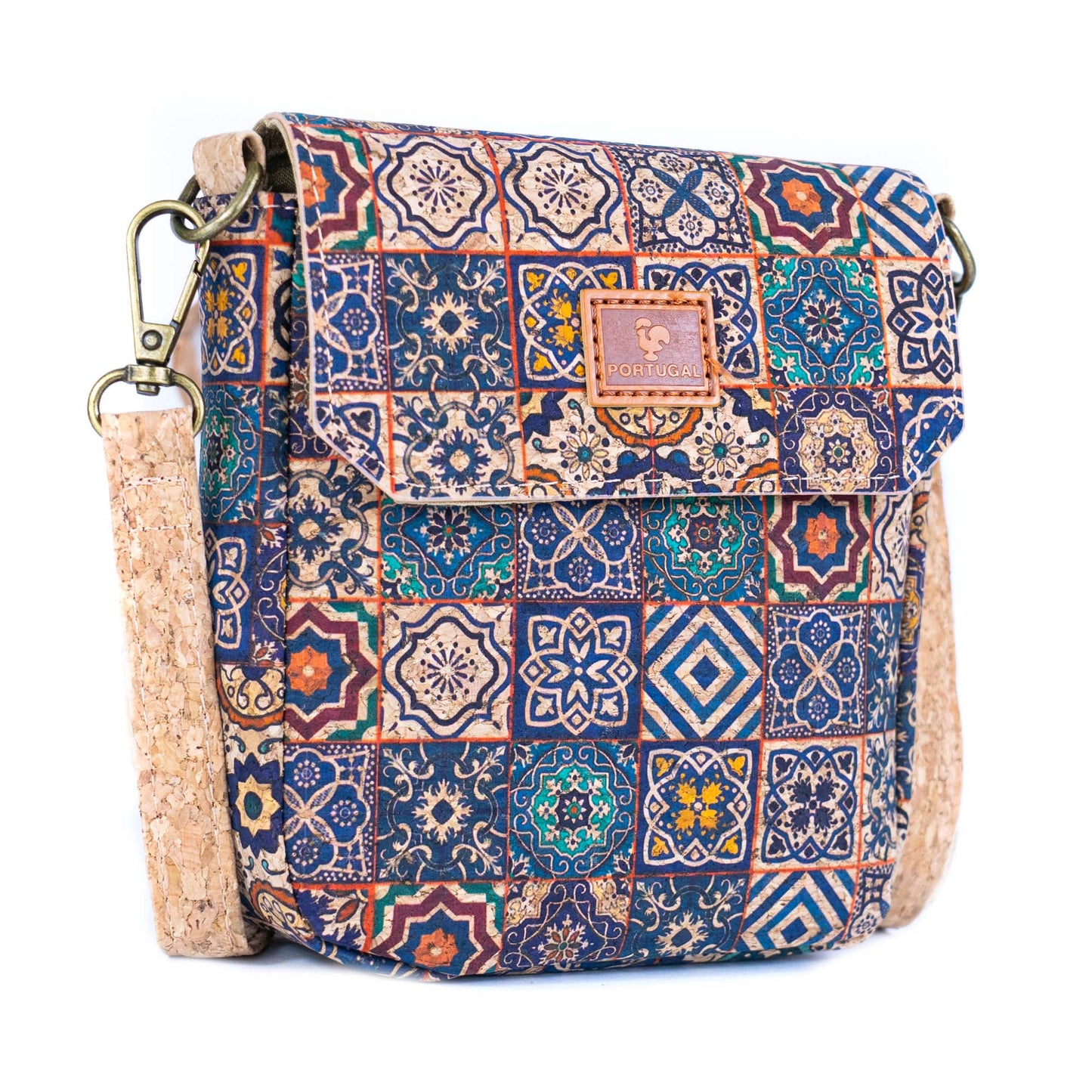 12 UNITS - Mixed Mosaic Cork Crossbody Bags BAGD-616-MIX-12