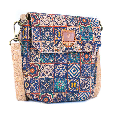 12 UNITS - Mixed Mosaic Cork Crossbody Bags BAGD-616-MIX-12