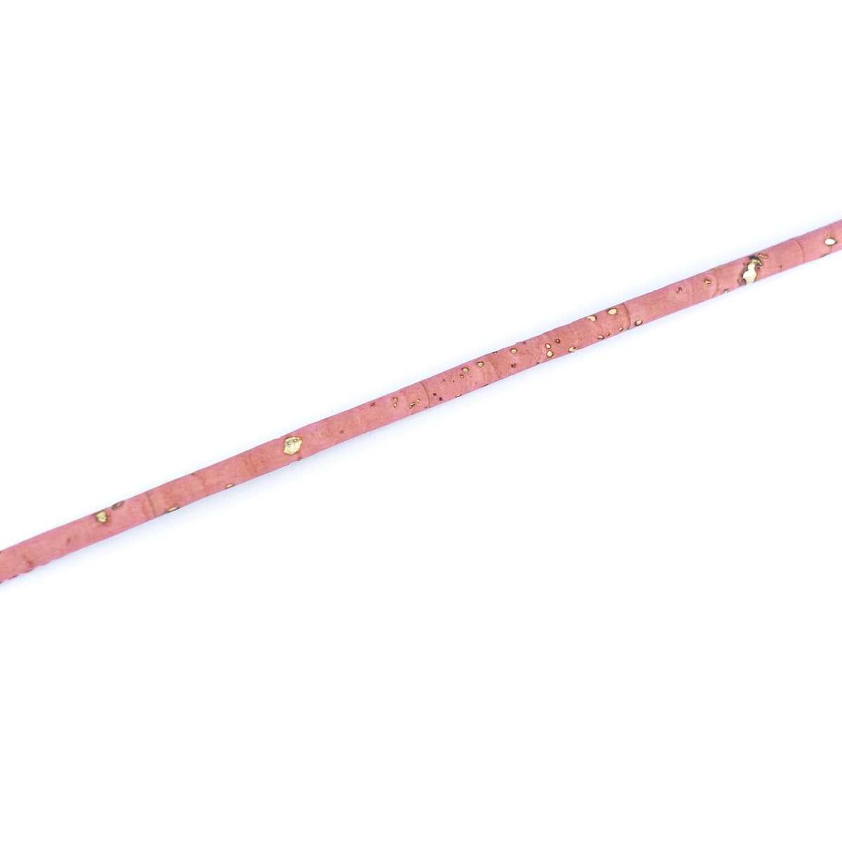 3mm Round Cork Cord - Pink with Gold Flecks - COR-676 (10 Meters)