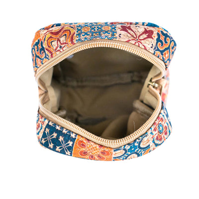 12 UNITS - Mixed Cork Crossbody Bags With Double Front Zippers BAGD-618-MIX-12