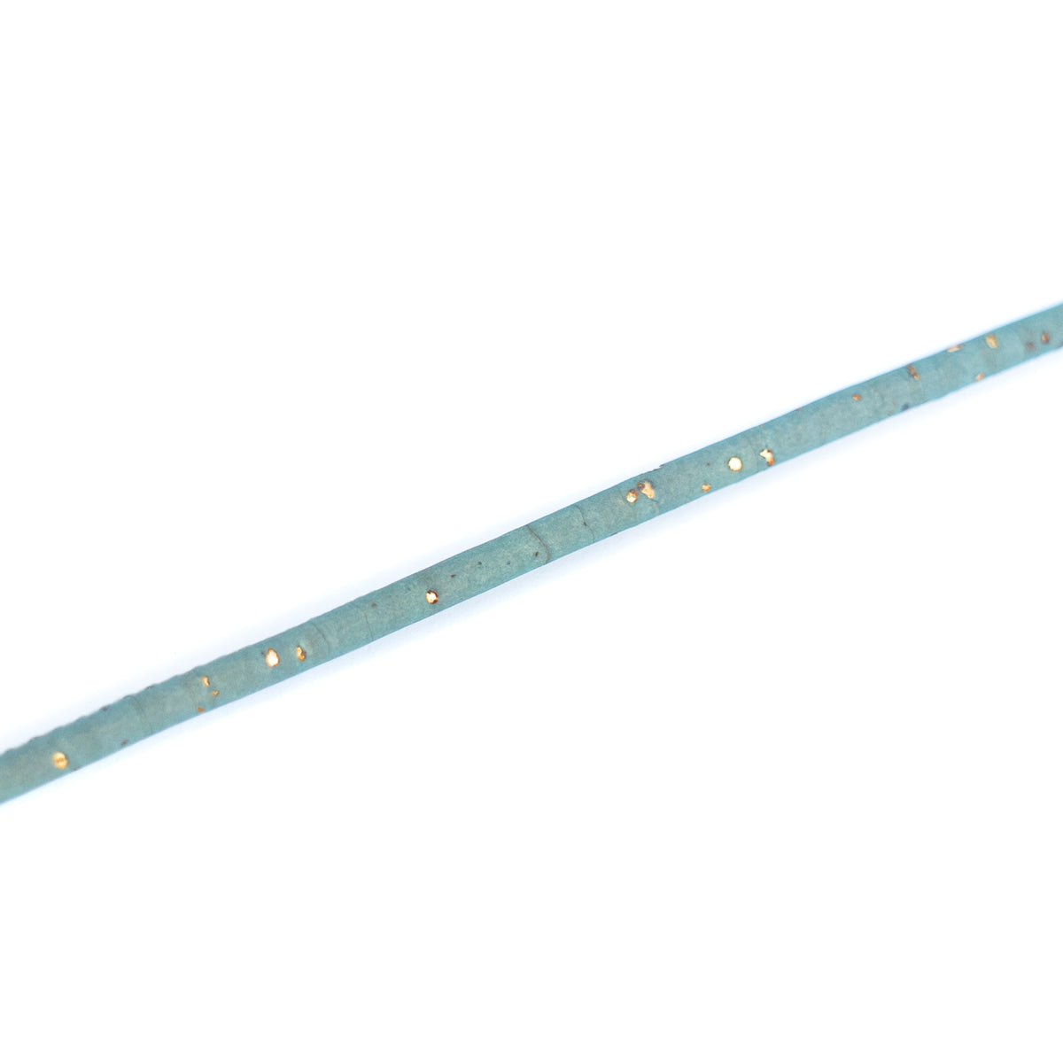 3mm Round Cork Cord - Light Blue with Gold Flecks - COR-673 (10 Meters)