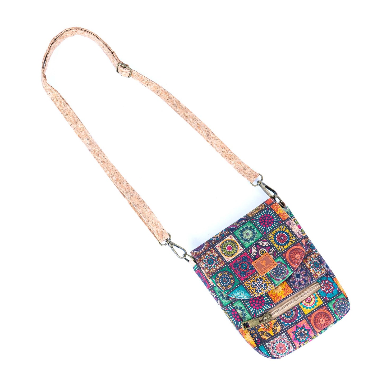 12 UNITS - Mixed Cork Crossbody Bags With Front Pocket BAGD-617-MIX-12