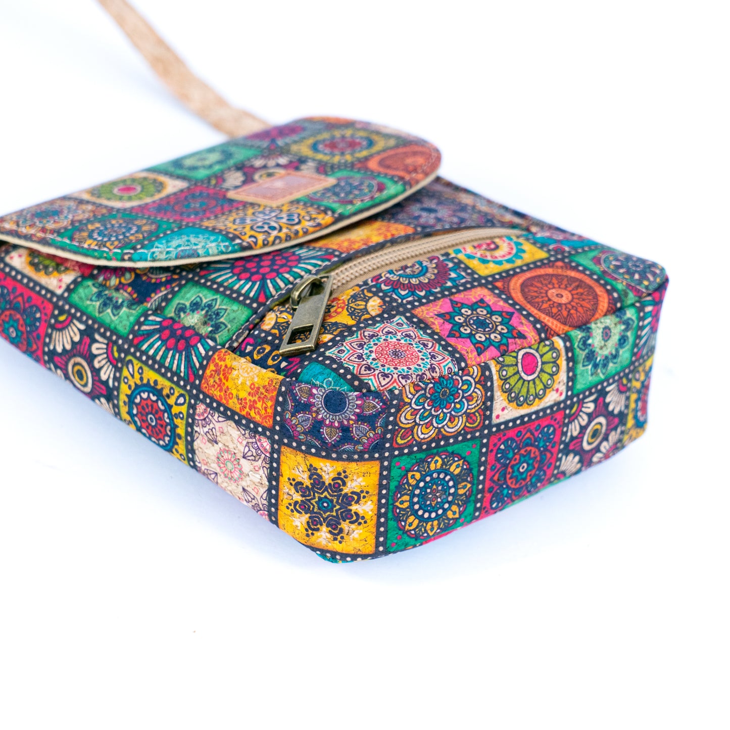 12 UNITS - Mixed Cork Crossbody Bags With Front Pocket BAGD-617-MIX-12