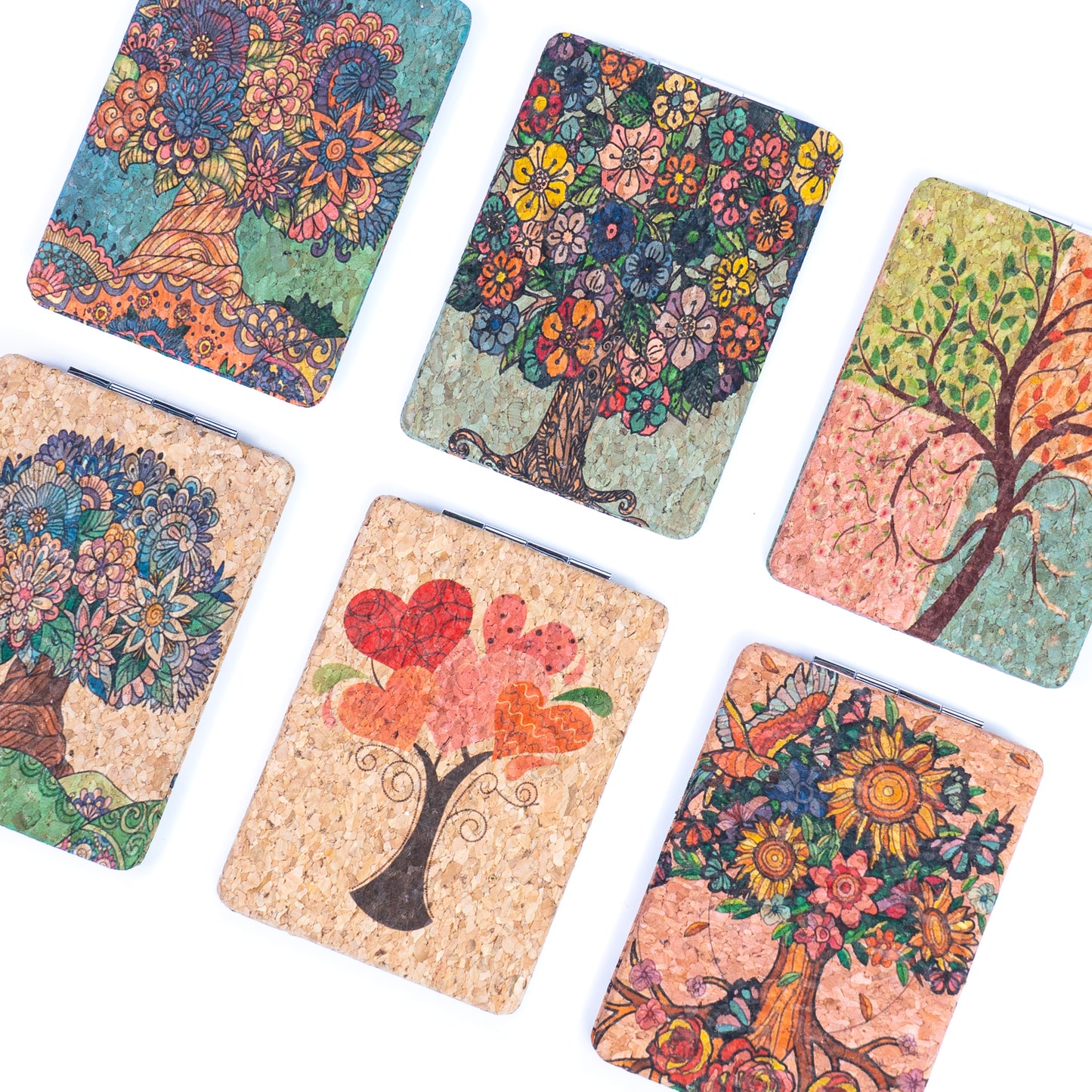 Rectangular Natural Cork Compact Mirror (12-Pack) L-1173-12