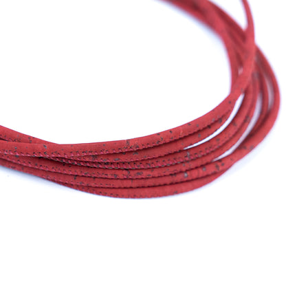 3mm Round Cork Cord - Red - COR-677 (10 Meters)