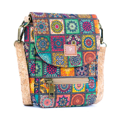 12 UNITS - Mixed Cork Crossbody Bags With Front Pocket BAGD-617-MIX-12