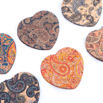 Heart-Shaped Natural Cork Compact Mirror (12-Pack) L-1174-12