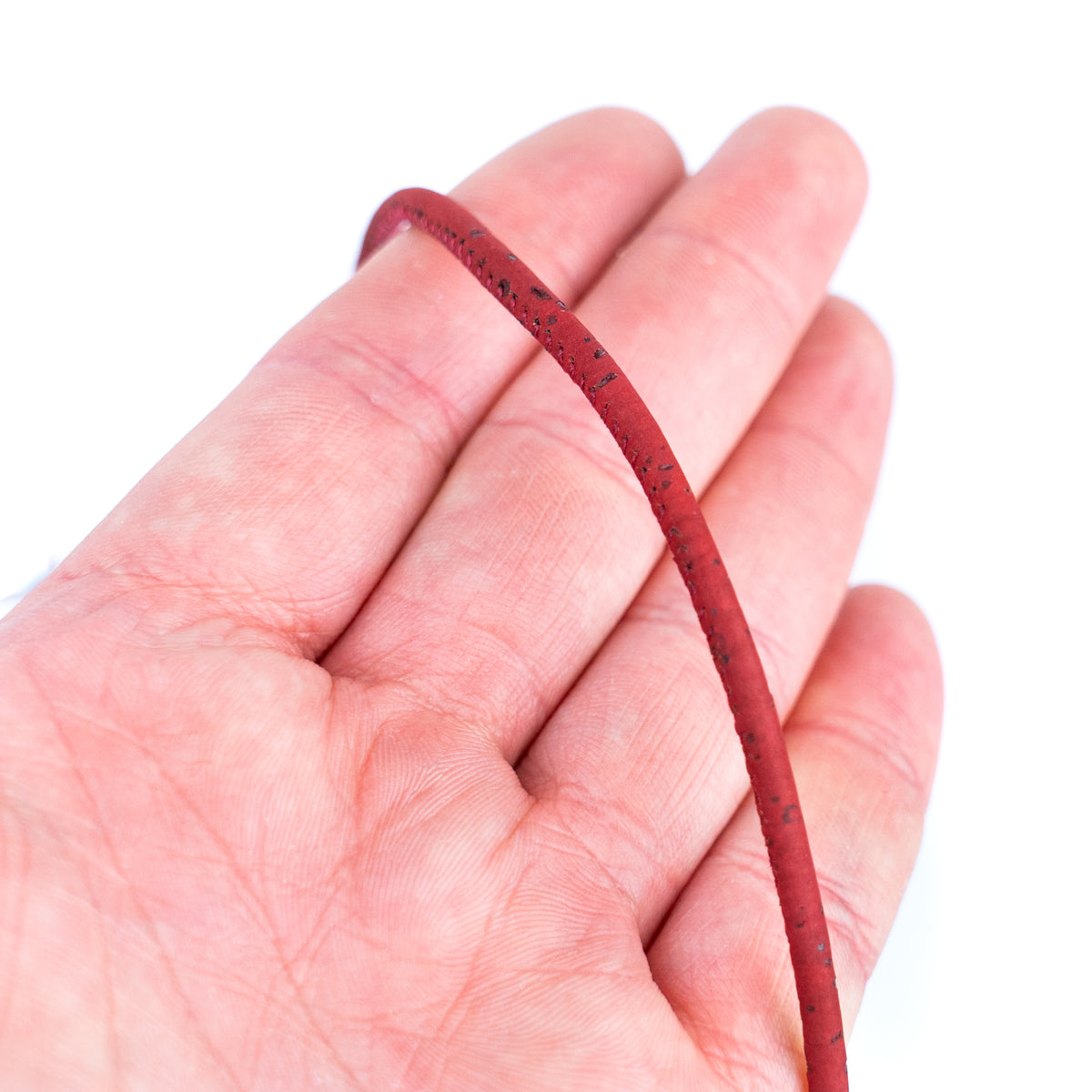 3mm Round Cork Cord - Red - COR-677 (10 Meters)