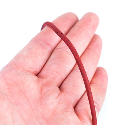 3mm Round Cork Cord - Red - COR-677 (10 Meters)