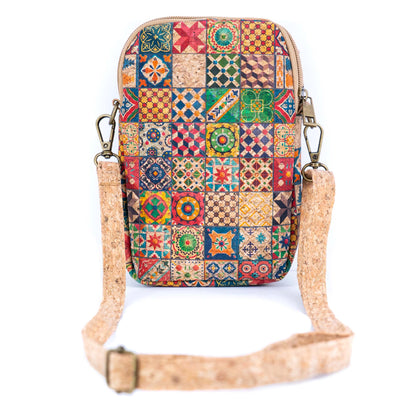 12 UNITS - Mixed Cork Crossbody Bags With Phone Pocket BAGD-620-MIX-12