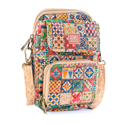 12 UNITS - Mixed Cork Crossbody Bags With Phone Pocket BAGD-620-MIX-12