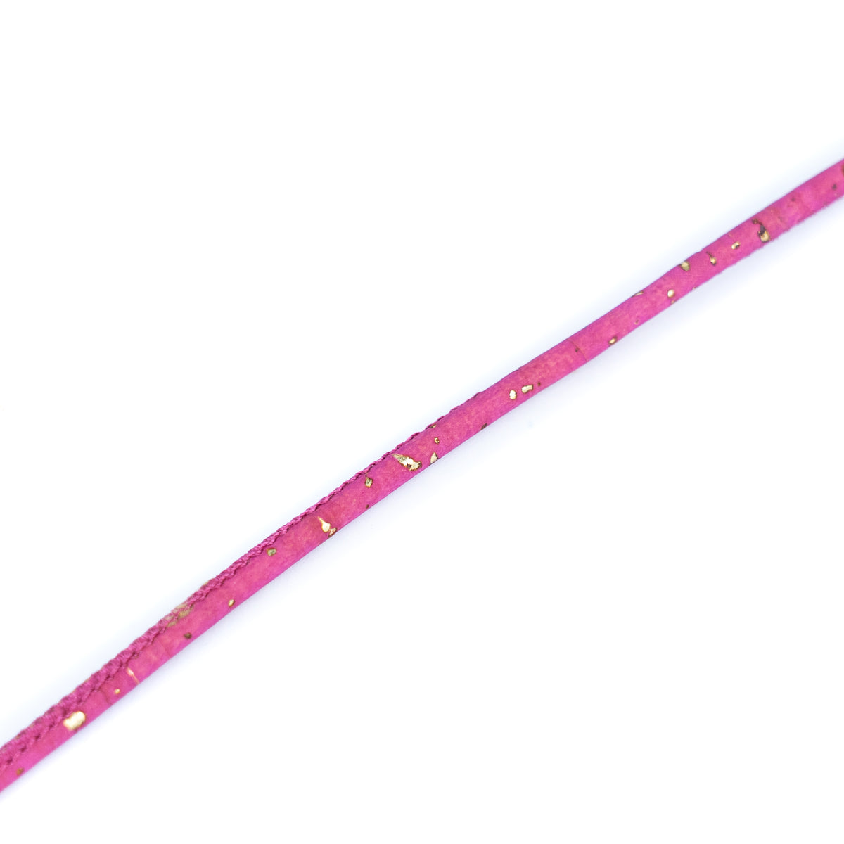 3mm Round Cork Cord - Fuchsia with Gold Flecks - COR-674 (10 Meters)