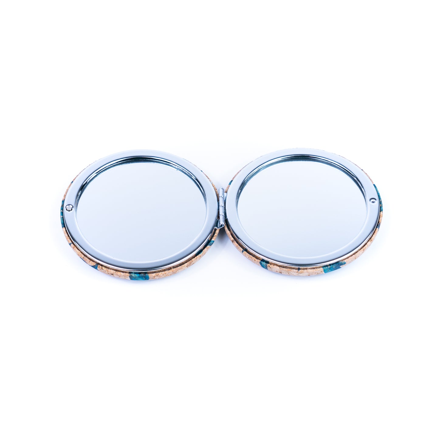 Round Natural Cork Compact Mirror – Floral Design L-1178-12