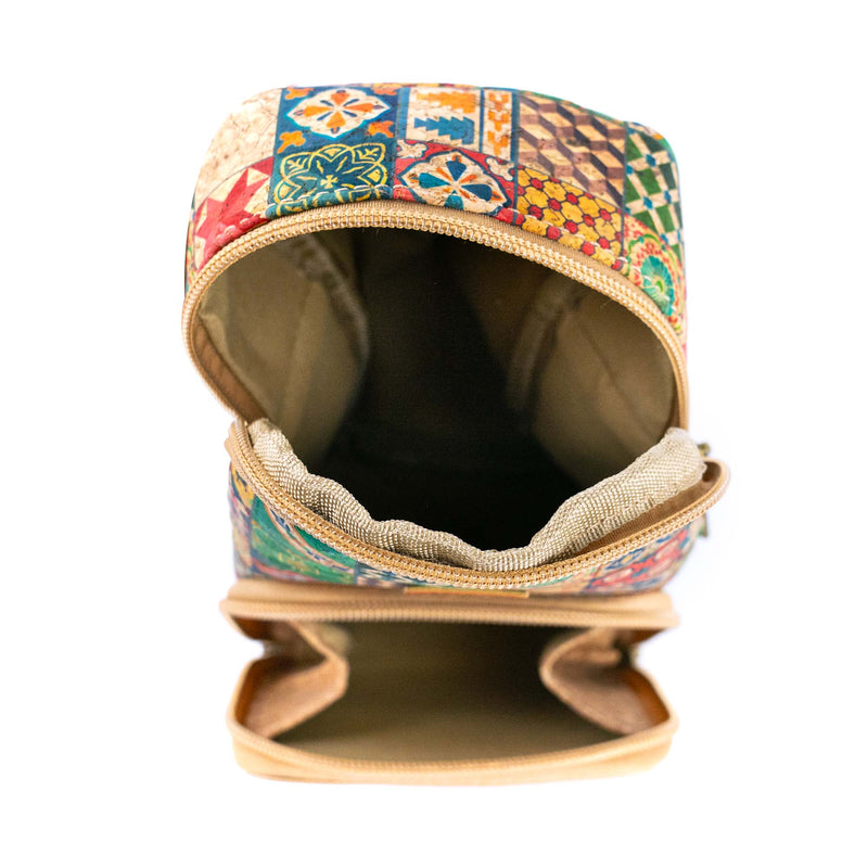 12 UNITS - Mixed Cork Crossbody Bags With Front Pocket BAGD-619-MIX-12