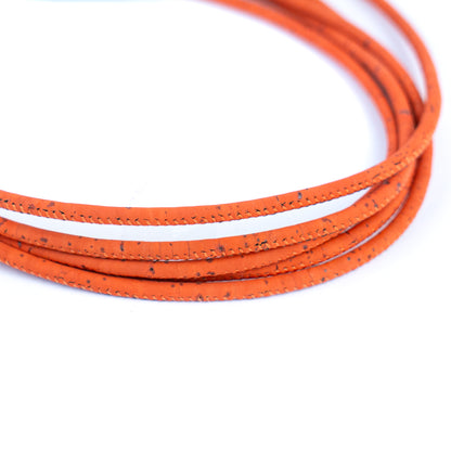 3mm Round Cork Cord - Orange - COR-542C (10 Meters)
