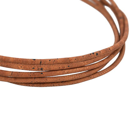 3mm Round Cork Cord - Brown - COR-678 (10 Meters)