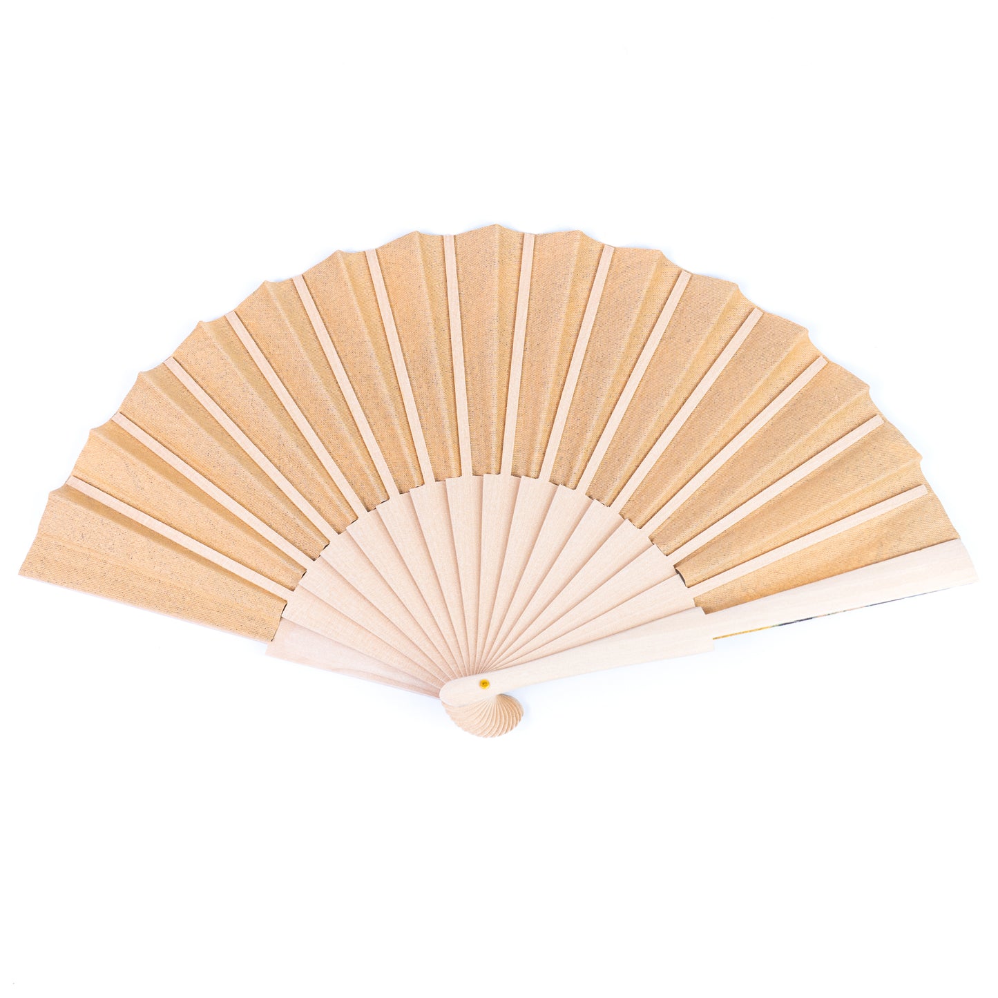 10units-Cork Antique Wooden Folding Hand Fan  L-1182