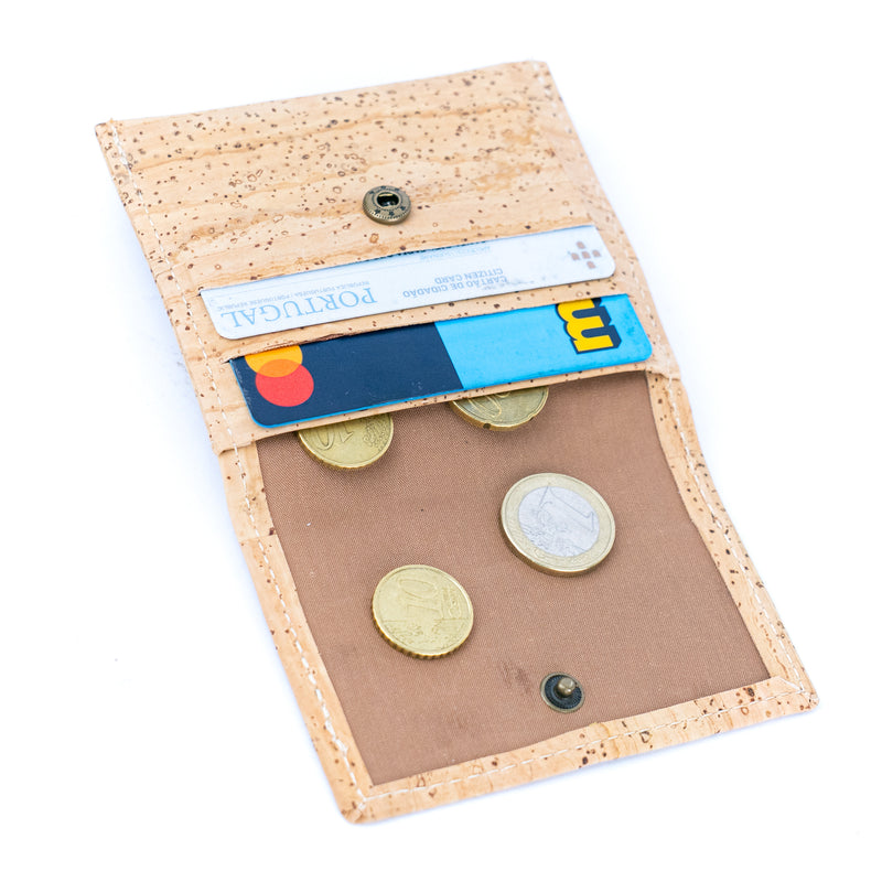 Compact Cork Wallet Bi-Fold Coin & Card Holder BAGP-281A（5units）