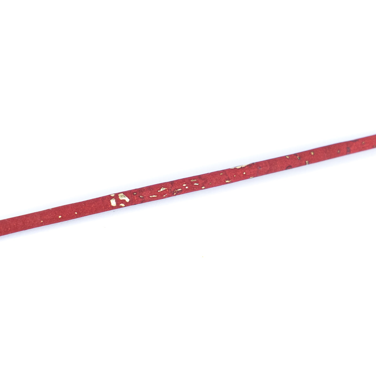 3mm Round Cork Cord - Red with Gold Flecks - COR-672 (10 Meters)
