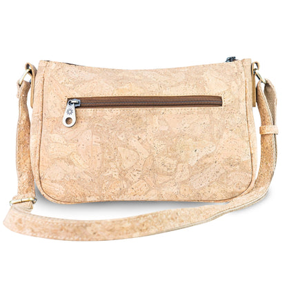 Cork Crossbody Bag with Front Zip Pocket – Adjustable Strap BAGD-653