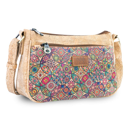 Cork Crossbody Bag with Front Zip Pocket – Adjustable Strap BAGD-653
