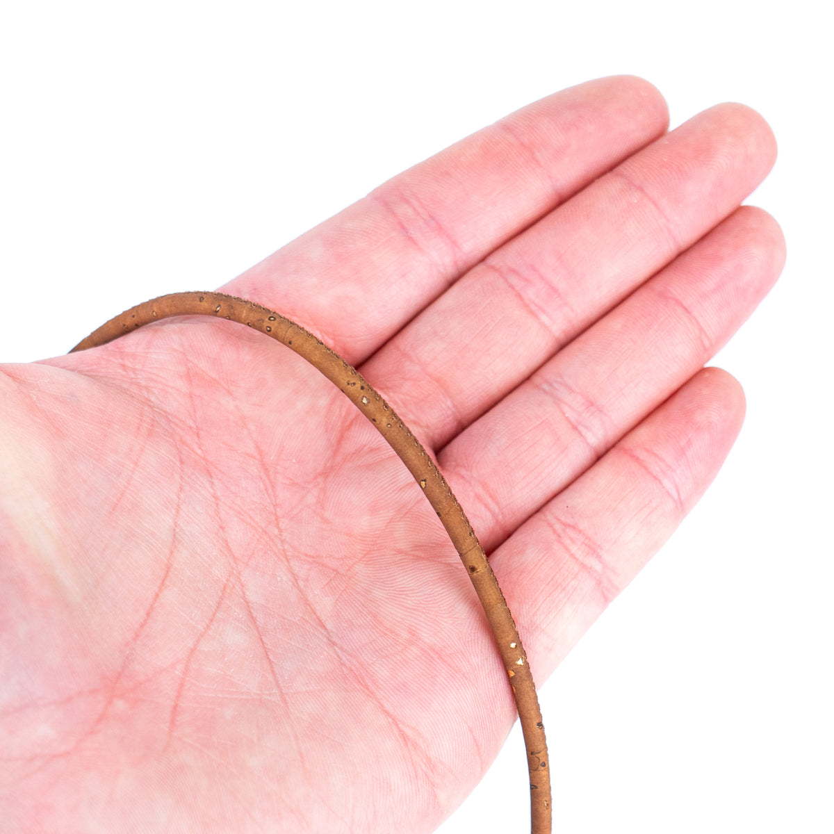 3mm Round Cork Cord - Brown with Gold Flecks - COR-668 (10 Meters)