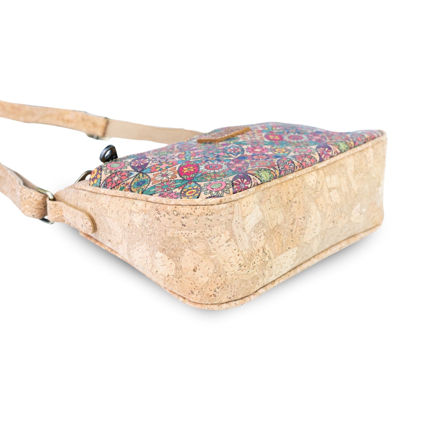 Cork Crossbody Bag with Front Zip Pocket – Adjustable Strap BAGD-653