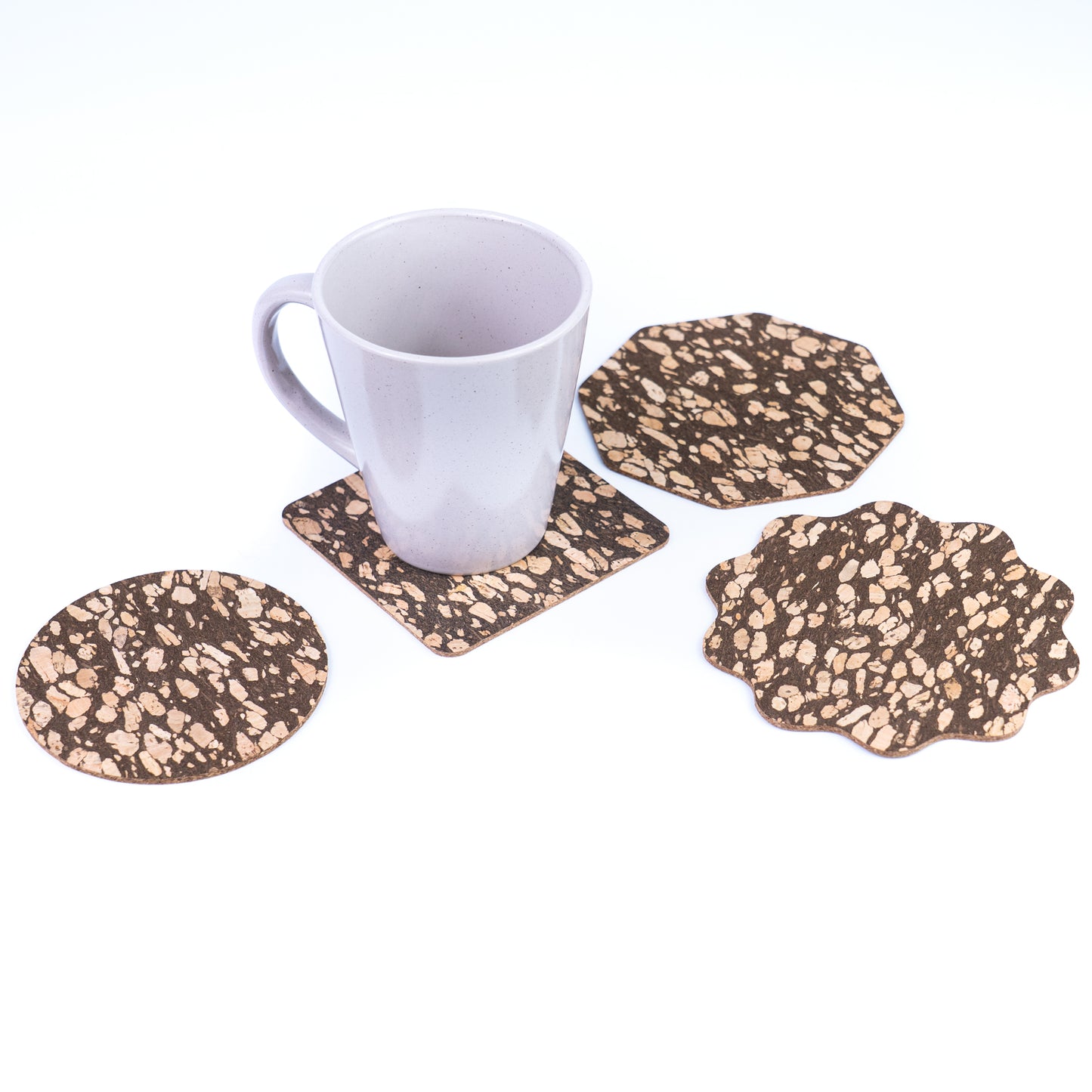 10units-Coffee Grounds Cork Coasters L-1169-10
