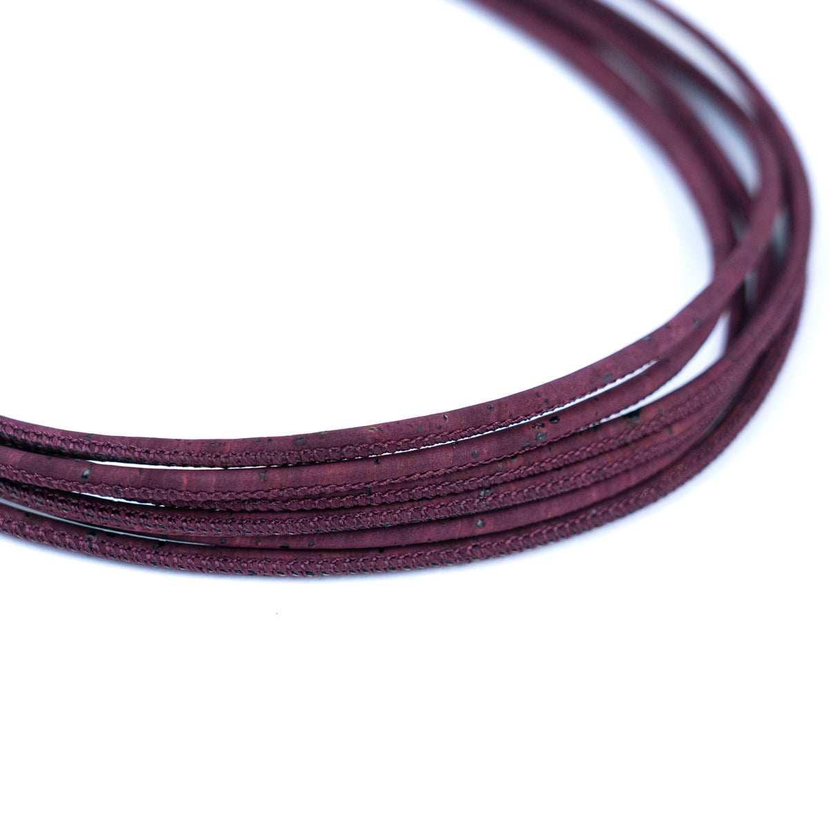 3mm Round Cork Cord - Deep Purple - COR-386D (10 Meters)