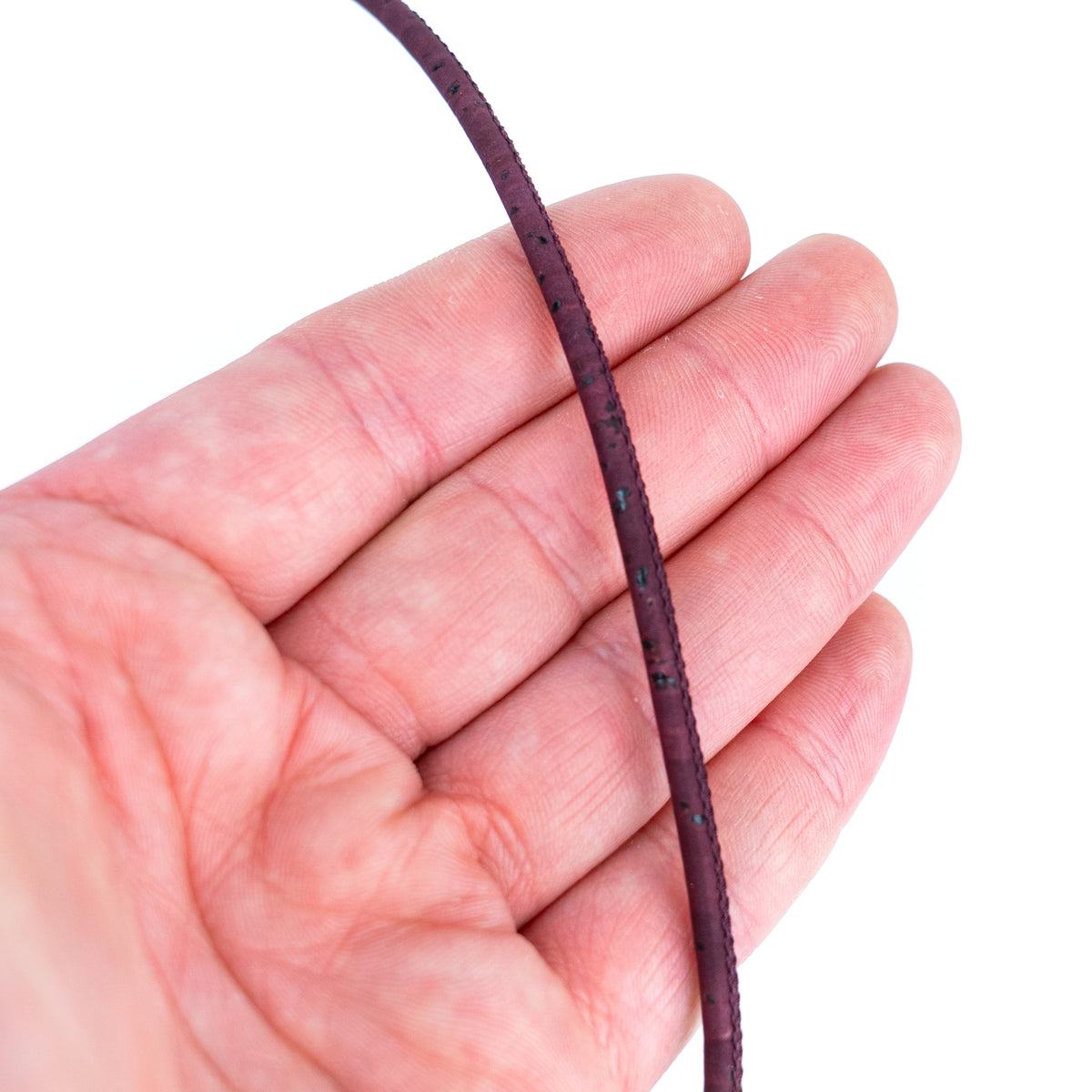 3mm Round Cork Cord - Deep Purple - COR-386D (10 Meters)