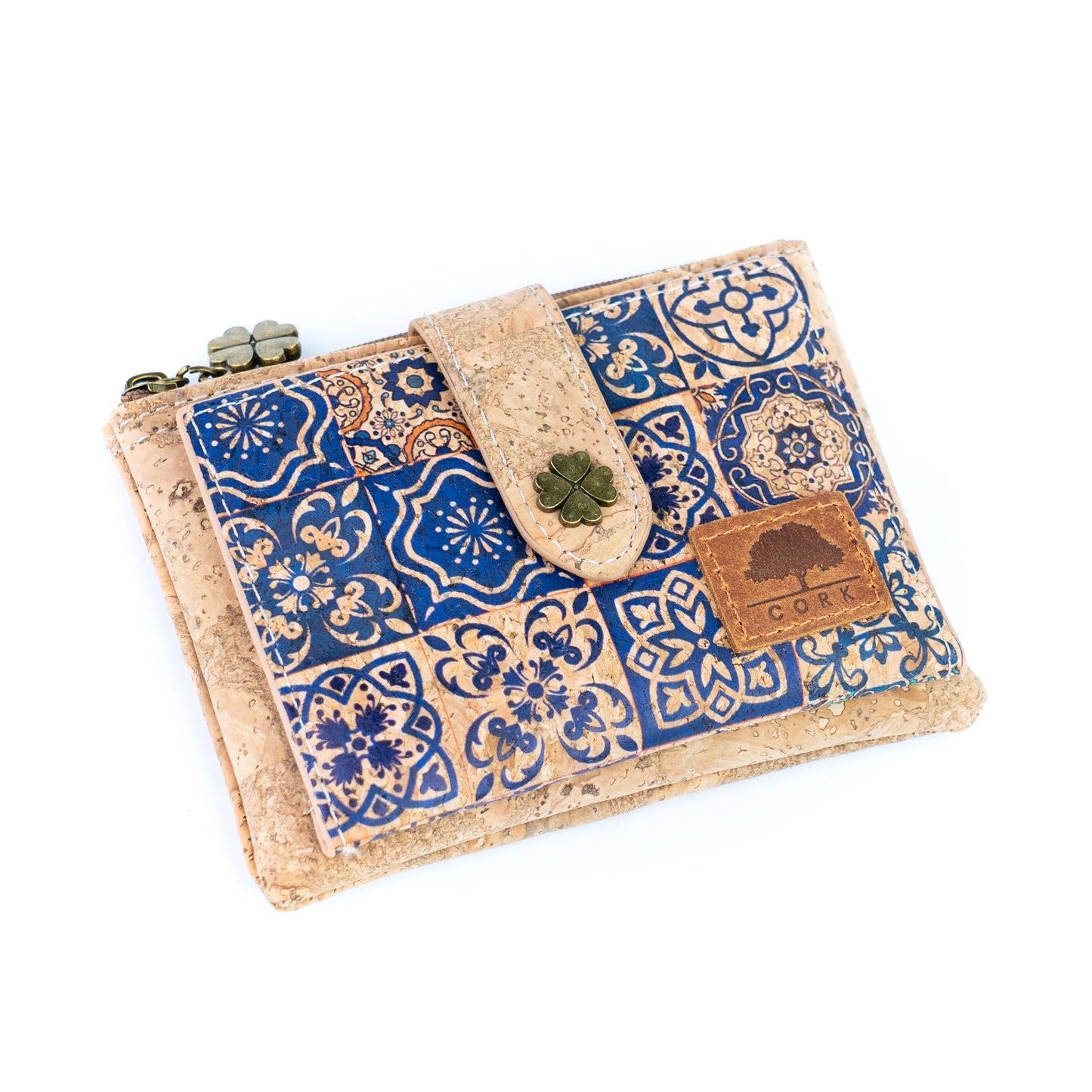 Pack of 6 Printed Cork Wallets with Zip Coin Pocket BAGD-664-MIX-6