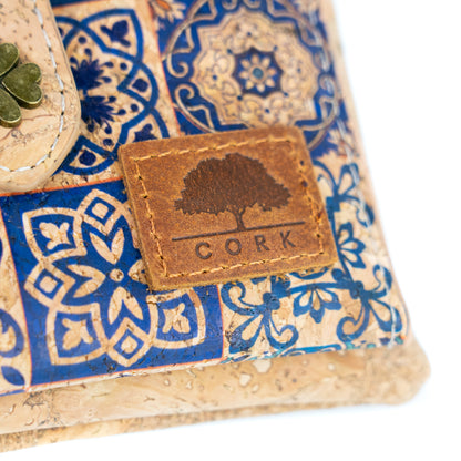Pack of 6 Printed Cork Wallets with Zip Coin Pocket BAGD-664-MIX-6