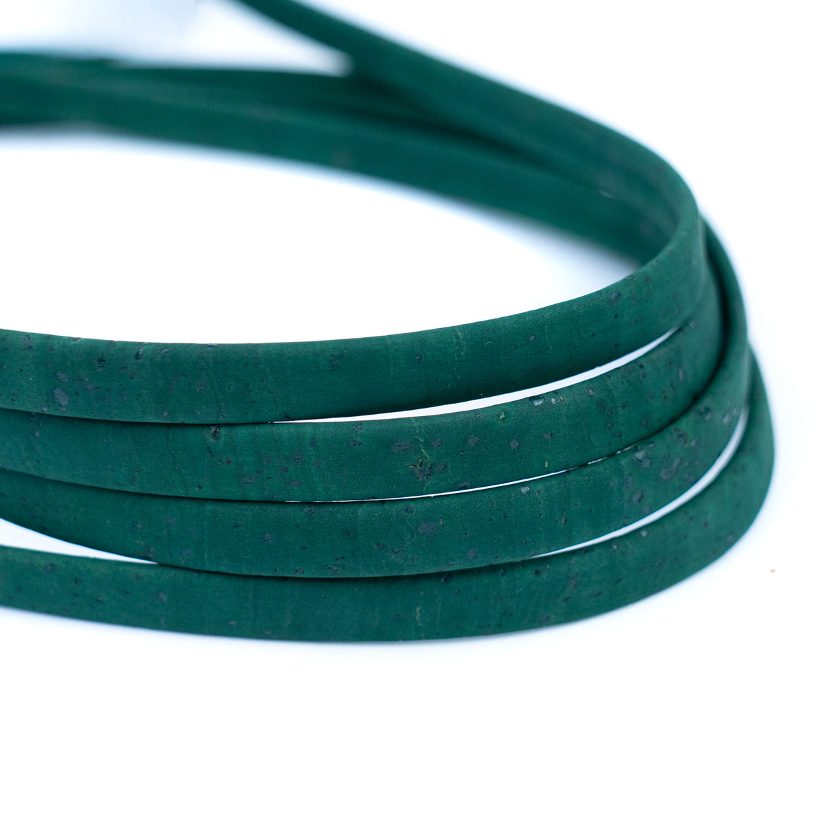10mm Flat Cork Cord - Dark Green - COR-440B (10 Meters)