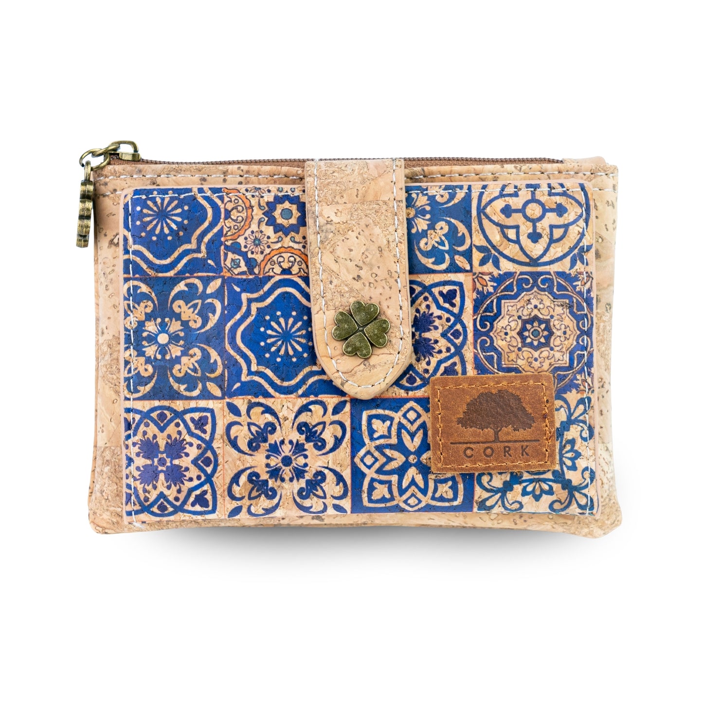 Pack of 6 Printed Cork Wallets with Zip Coin Pocket BAGD-664-MIX-6