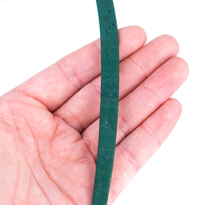 10mm Flat Cork Cord - Dark Green - COR-440B (10 Meters)