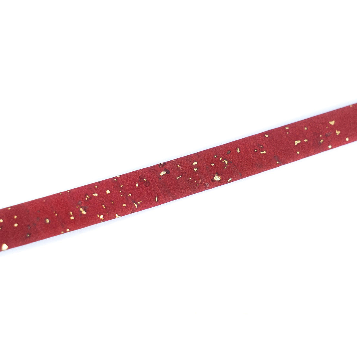 10mm Flat Cork Cord - Red with Gold Flecks - COR-666 (10 Meters)
