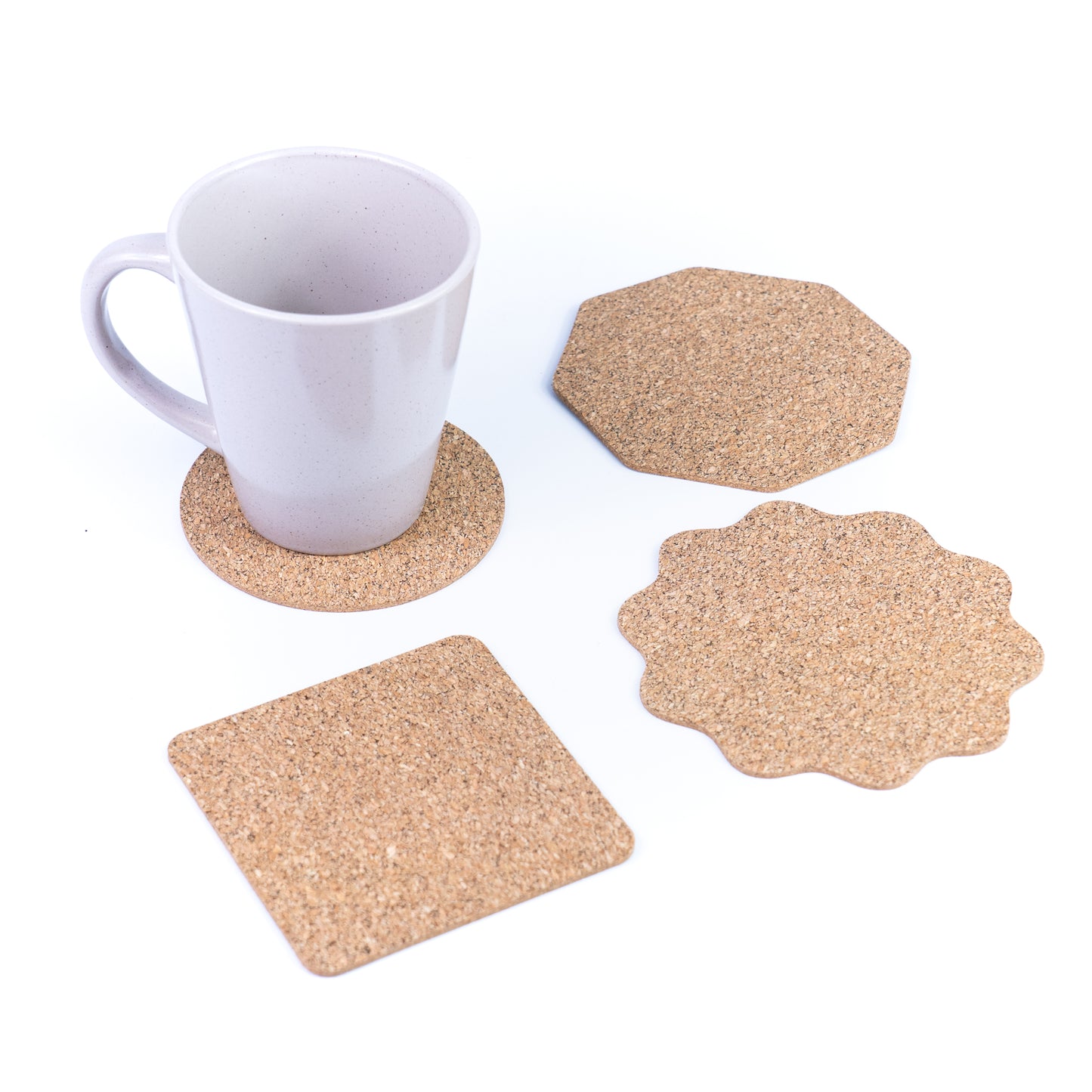10units-Natural Cork Coasters  – Heat-Resistant Drink Mats L-1168-10