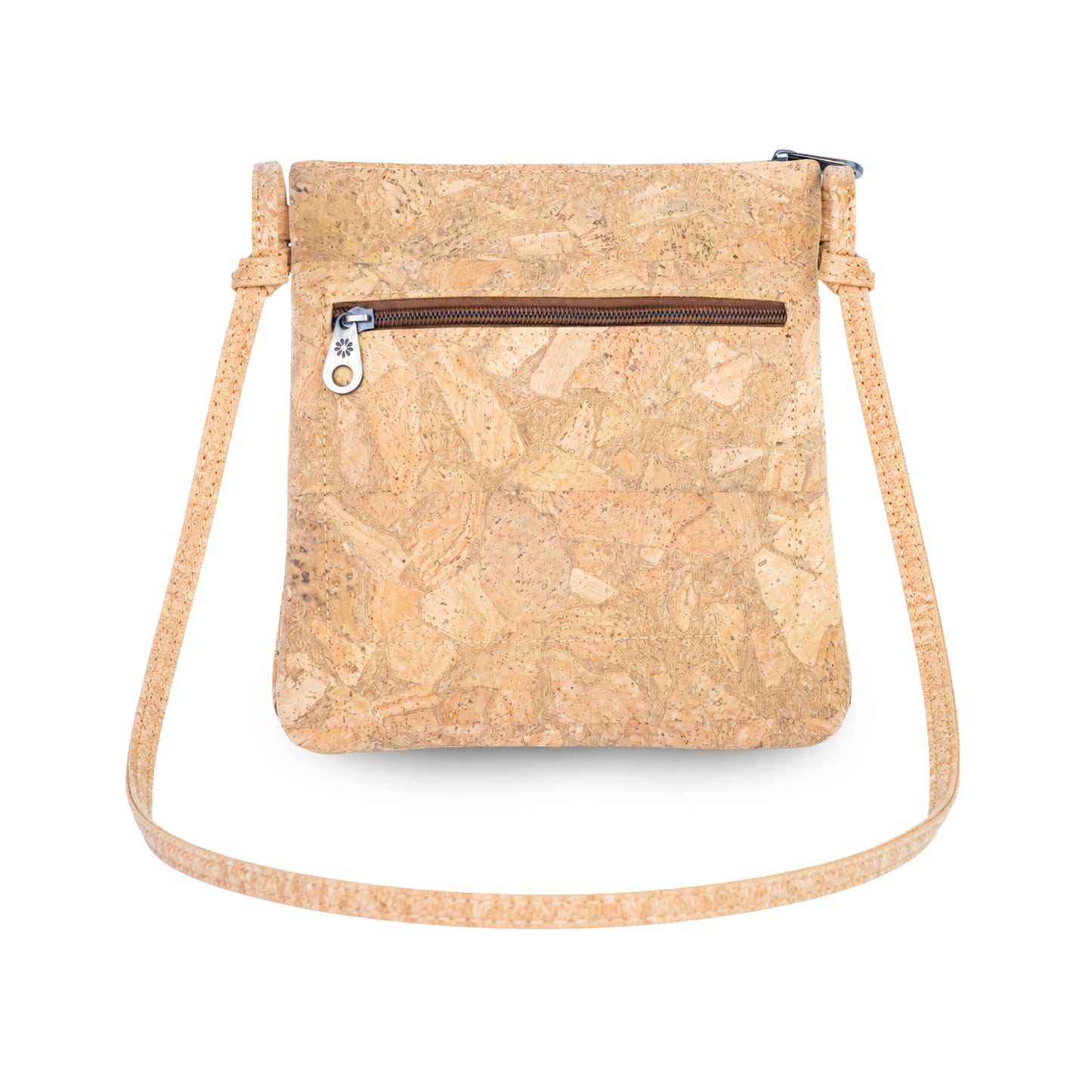 Printed Cork Crossbody Bag with Multiple Zip Compartments BAGD-656
