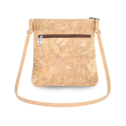 Printed Cork Crossbody Bag with Multiple Zip Compartments BAGD-656