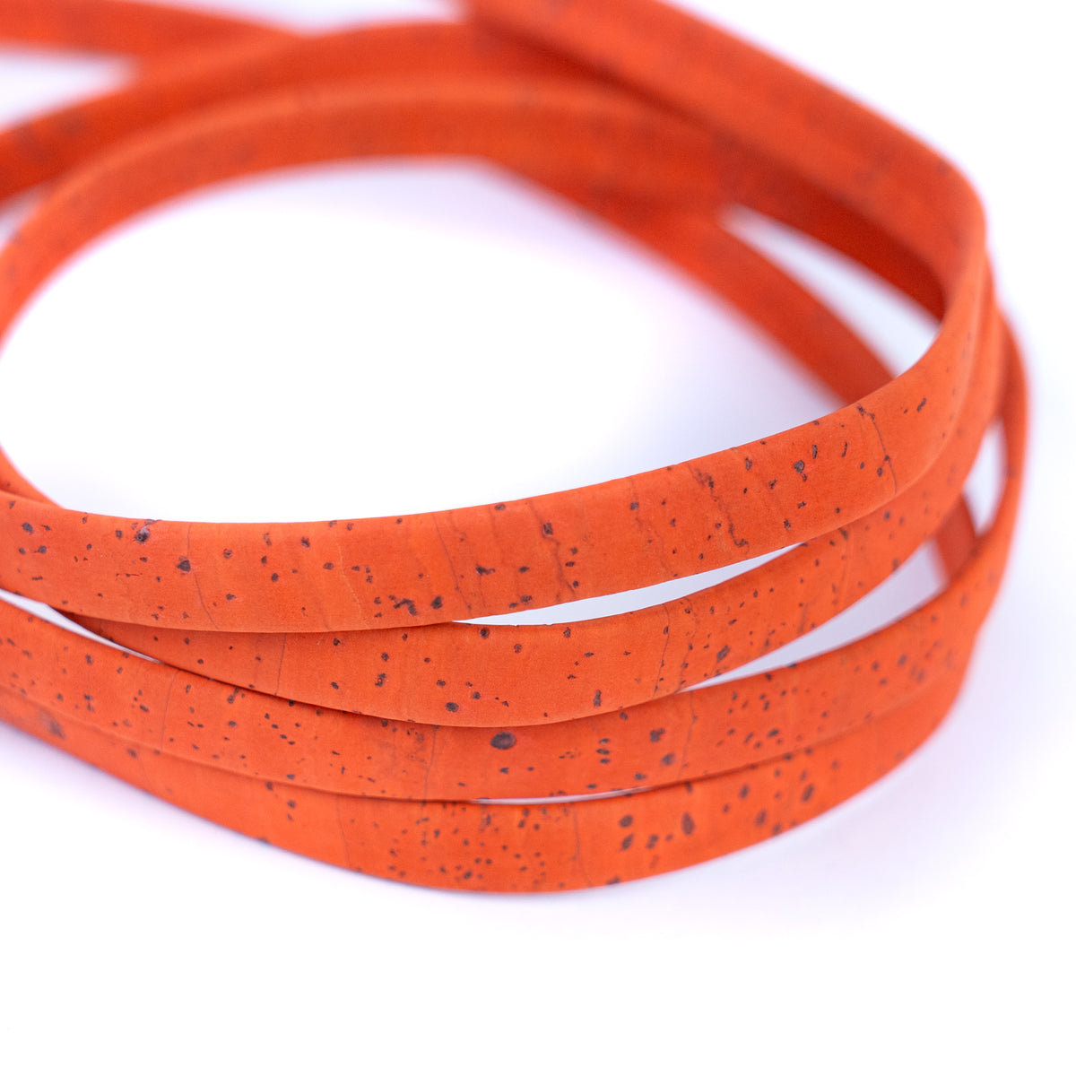 10mm Flat Cork Cord - Orange - COR-654 (10 Meters)
