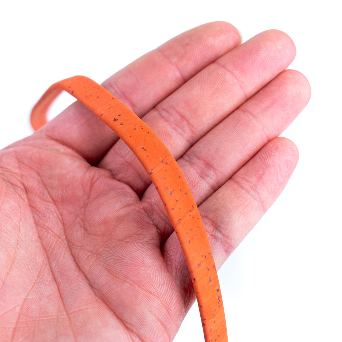 10mm Flat Cork Cord - Orange - COR-654 (10 Meters)