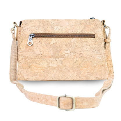 Printed Cork Crossbody Bag with Front Zip Pocket BAGD-654