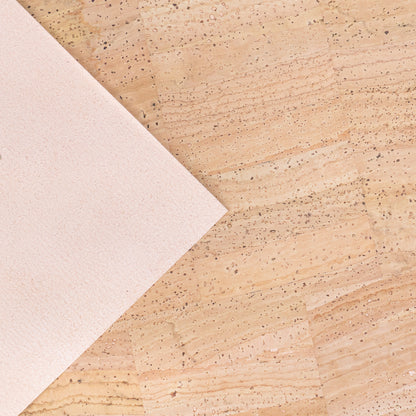 Premium Natural Cork Fabric 0.8mm Thin - Microfiber Backing for Wallets, Notebooks & Foldable Projects COF-691