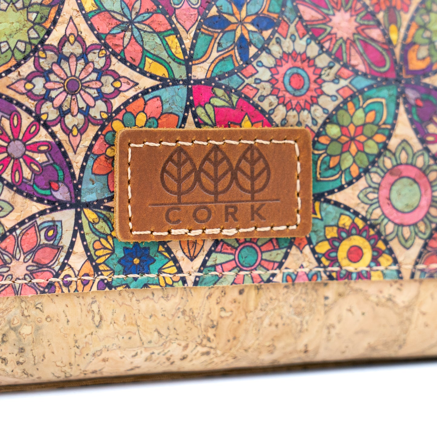Printed Cork Crossbody Bag with Front Zip Pocket BAGD-654
